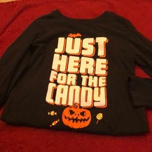 Osh Kosh Originals “Just Here For The Candy” Long Sleeve Black Tee (Halloween)